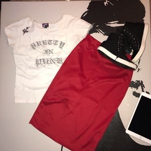 Superline | Red Women’s Midi Pencil Skirt